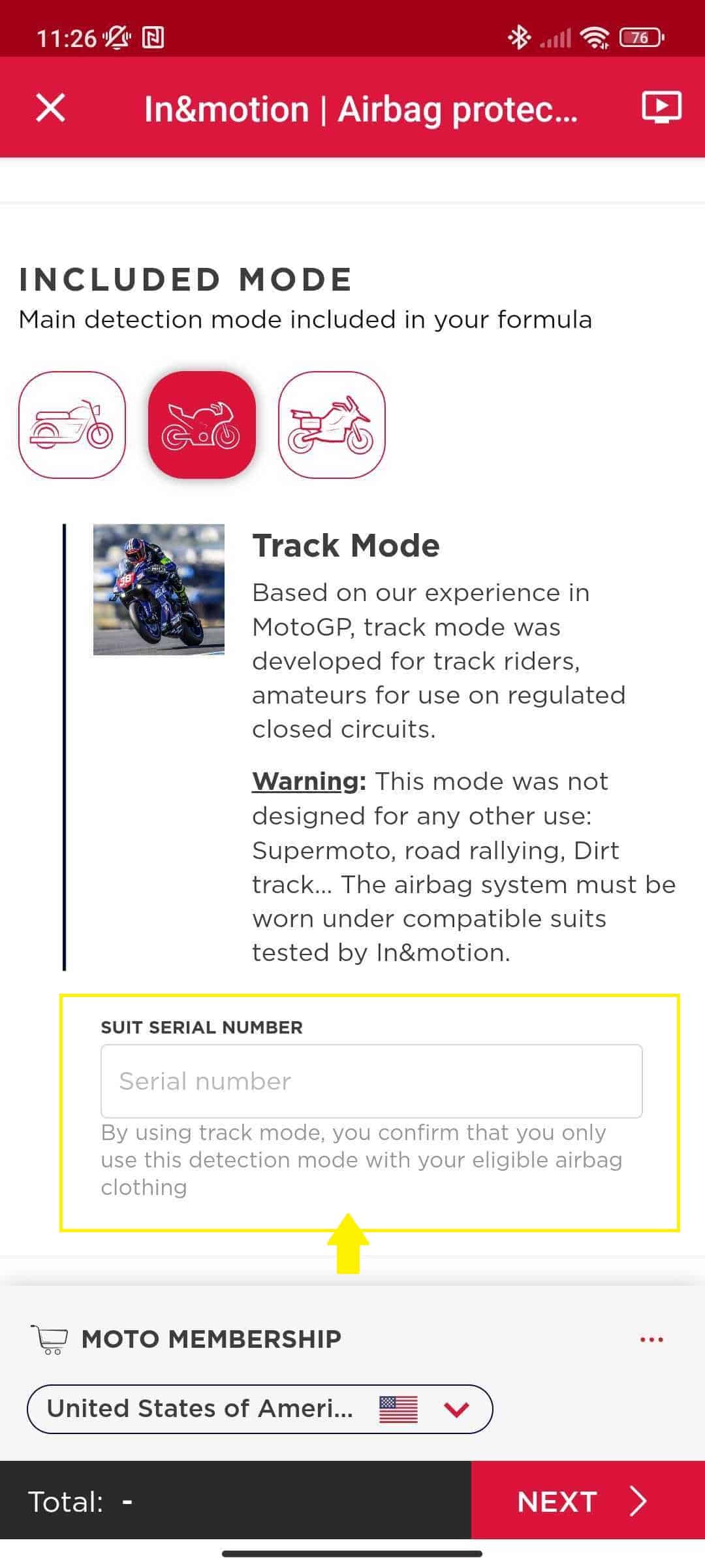 How do I access the Track detection mode ?